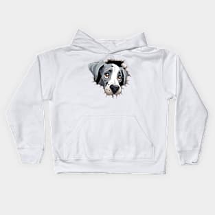 Baby Great Dane Dog Peeking Kids Hoodie